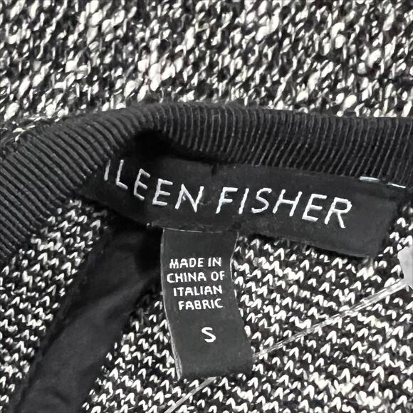 Eileen Fisher Tweed Knit Zip Front Blazer Jacket Black & White Size Small - Picture 9 of 10